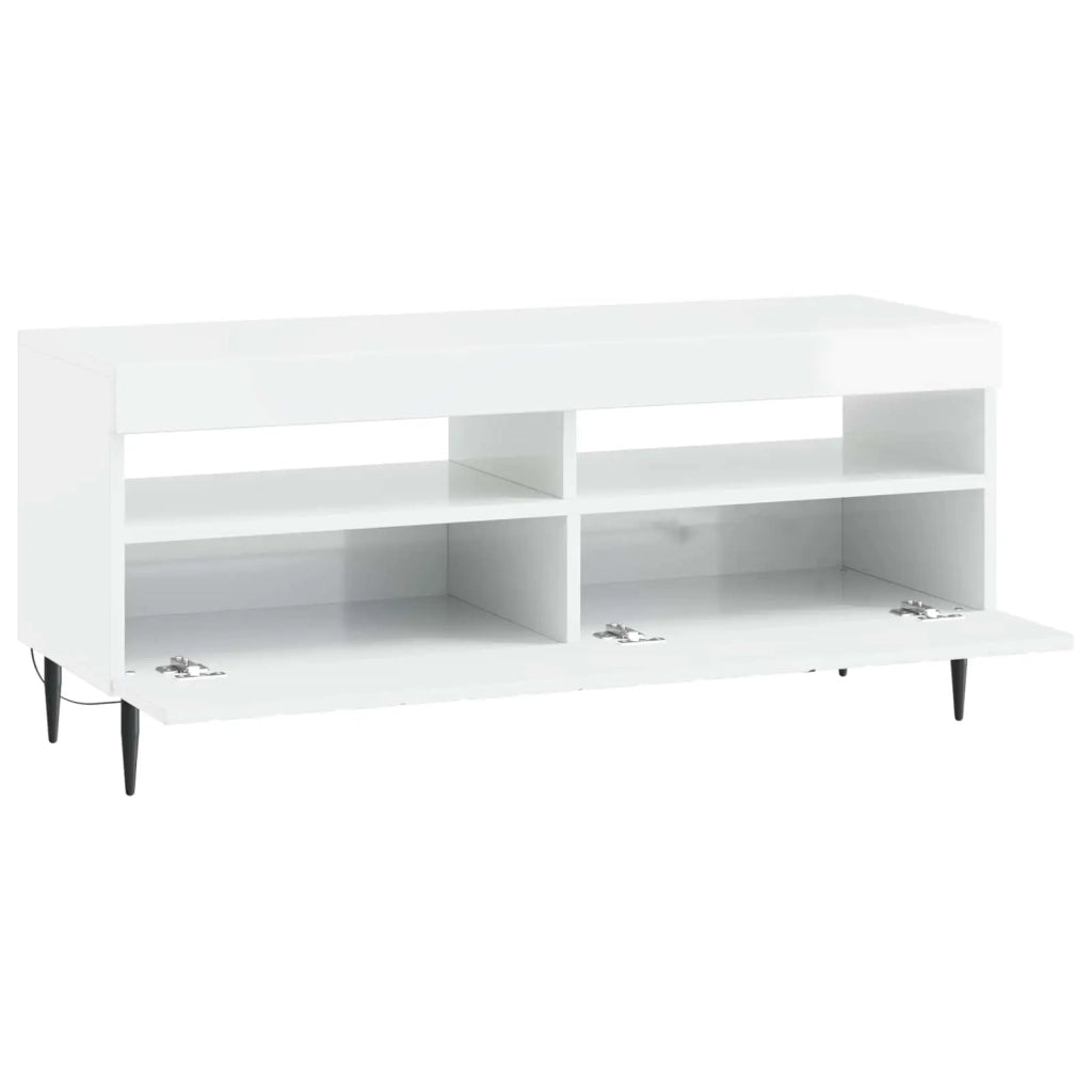 Mobile TV LED Bianco Lucido Legno ingegnerizzato 896549