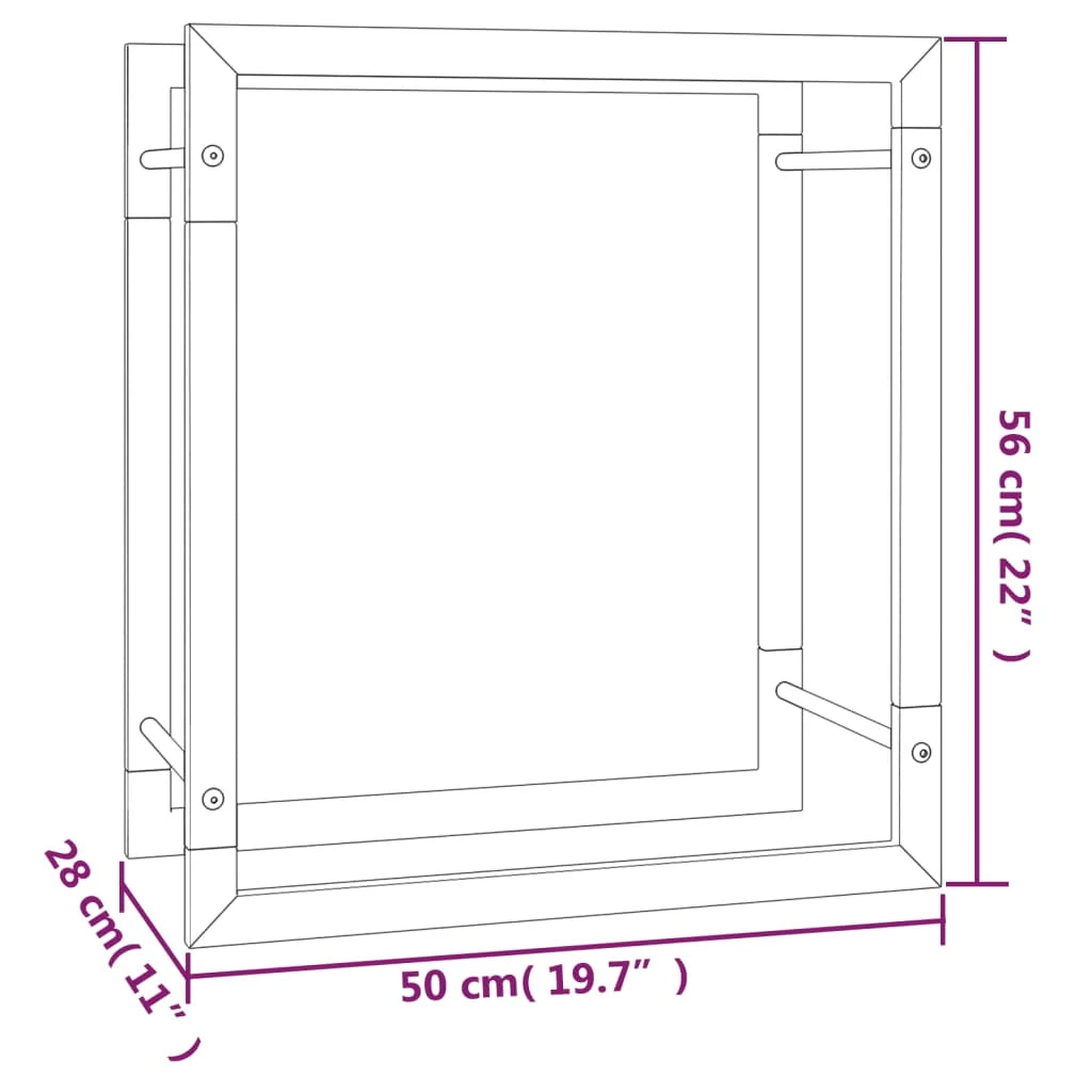 Portalegna finitura opaca 50 x 28 x 56 cm acciaio nero 02_0043749