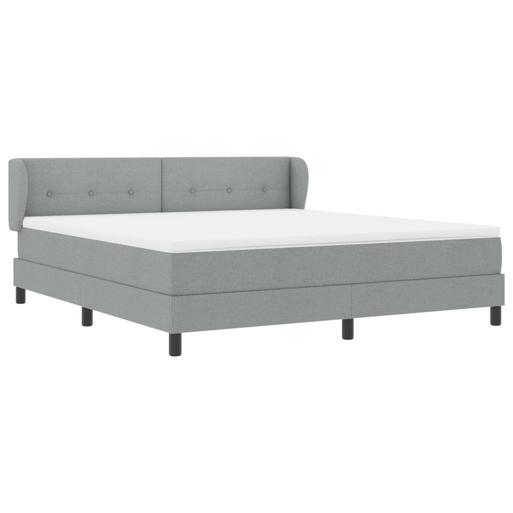 Letto Box Spring con Materasso  Grigio Chiaro 180x200 cm Tessuto