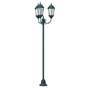 Lampada da giardino vintage per esterni 57 x 49 x 241 cm design classico atmosfera accogliente alluminio spazzolato verde 02_0058413