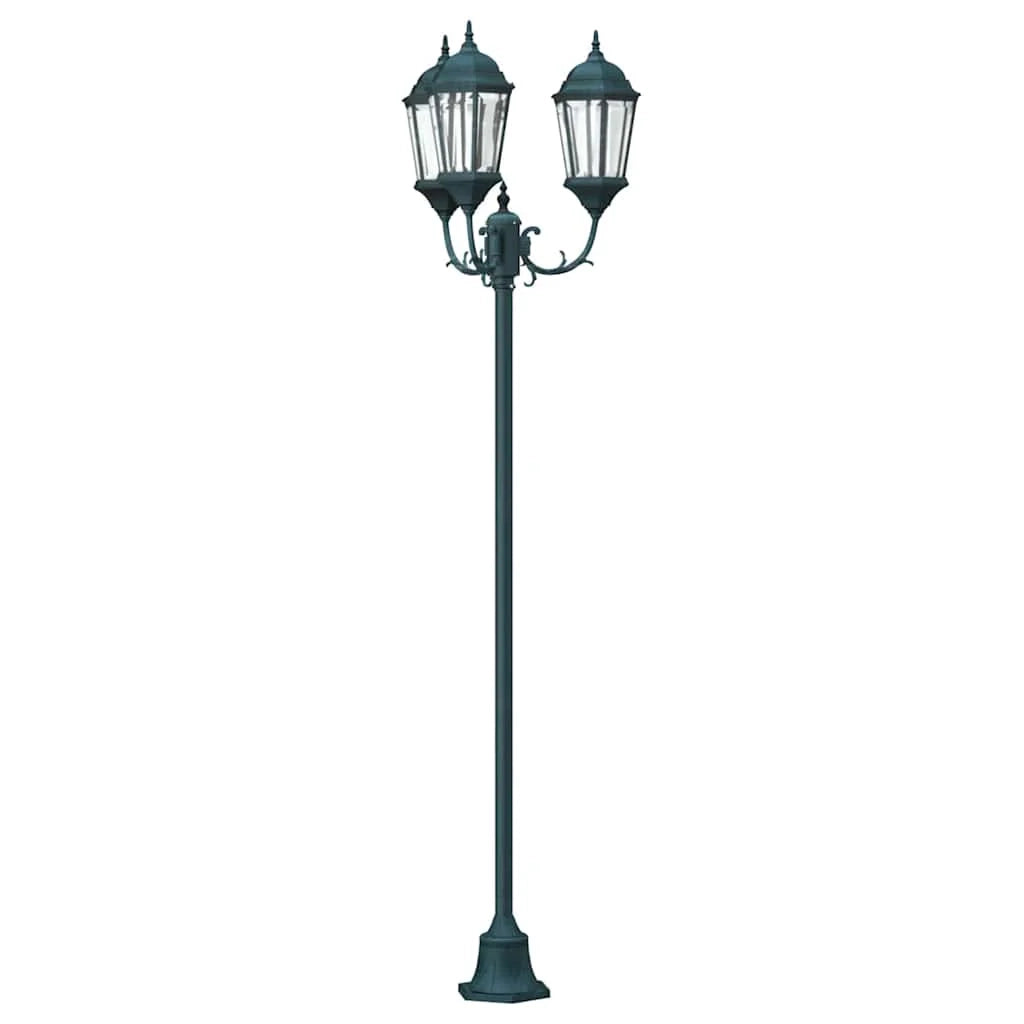 Lampada da giardino vintage per esterni 57 x 49 x 241 cm design classico atmosfera accogliente alluminio spazzolato verde 02_0058413