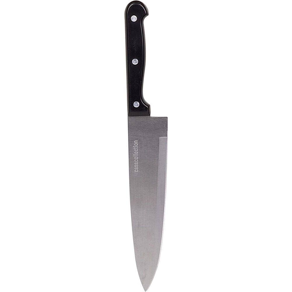 Set da Cucina 9 Pezzi Coltelli Acciaio Inossidabile Blocco Nero Forbici e Timer