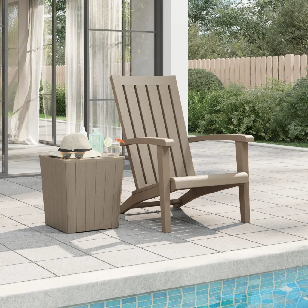 Sedia Adirondack da Giardino | Sedie da Esterno in Polipropilene Marrone Chiaro