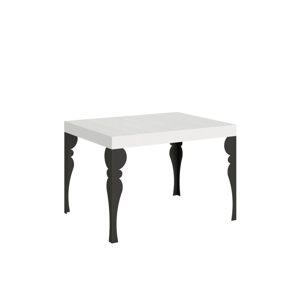 Tavolo Allungabile 120-204x80x77 cm Paxon Bianco Frassino e Antracite