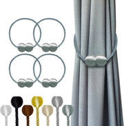 Set di fermagli per tende 4 pezzi, lunghezza 47 cm, fermagli per tende con ganci, clip e attacchi per tende per uso domestico in camera da letto o ufficio per tende decorate spesse o sottili (Grigio-Blu)