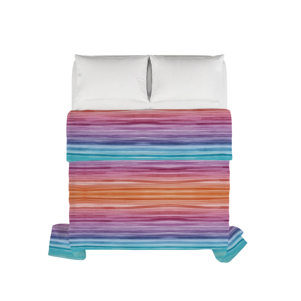 Trapuntino Double Face Estivo Singolo in Microfibra 100 gr con Stampa Rainbow Basic
