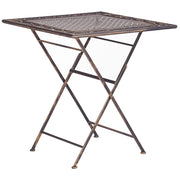 Tavolino da Giardino Bistro Pieghevole 70 x 70 cm in Metallo Nero