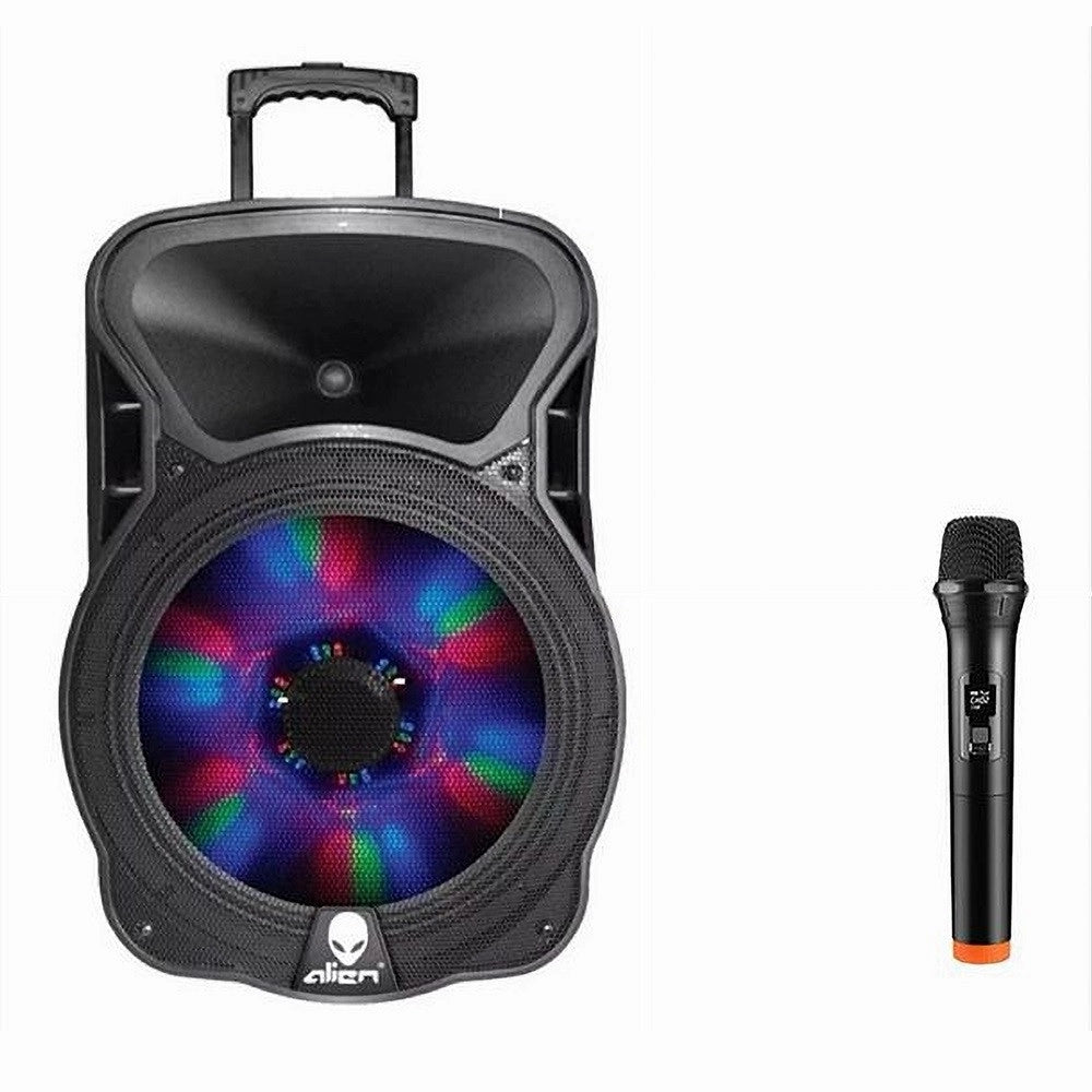 Trade Shop - Cassa Acustica Portatile 1000 W Bluetooth Trolley Con Microfono Eventi Alien-15 -