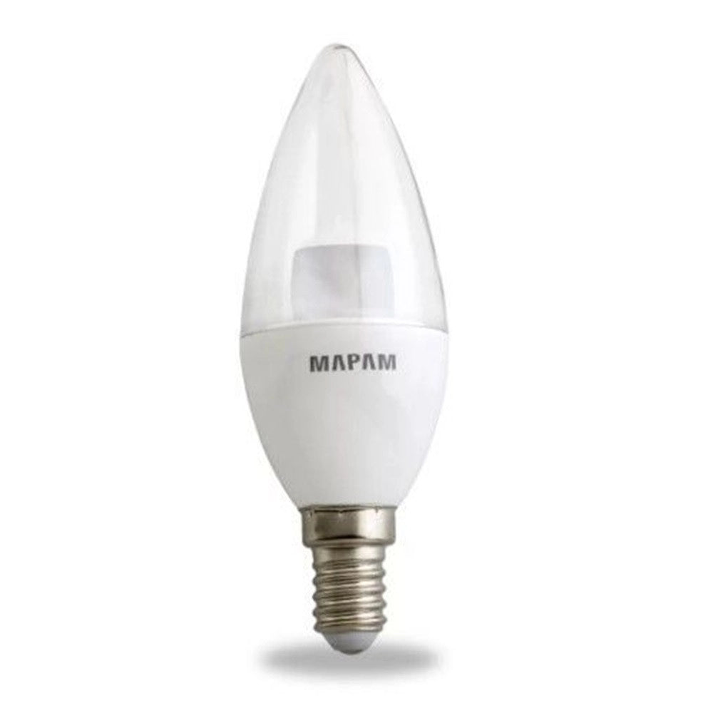 Trade Shop - Lampadina Led A Oliva Trasparente E14 5 Watt Luce Calda 3000k Alta Qualità 00258 -
