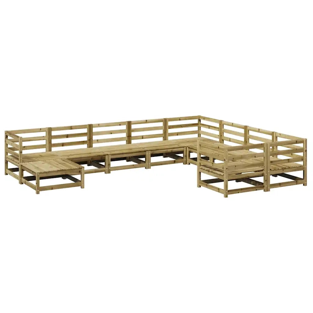 Set Divani da Giardino 10 pz in Legno Impregnato di Pino 3299639
