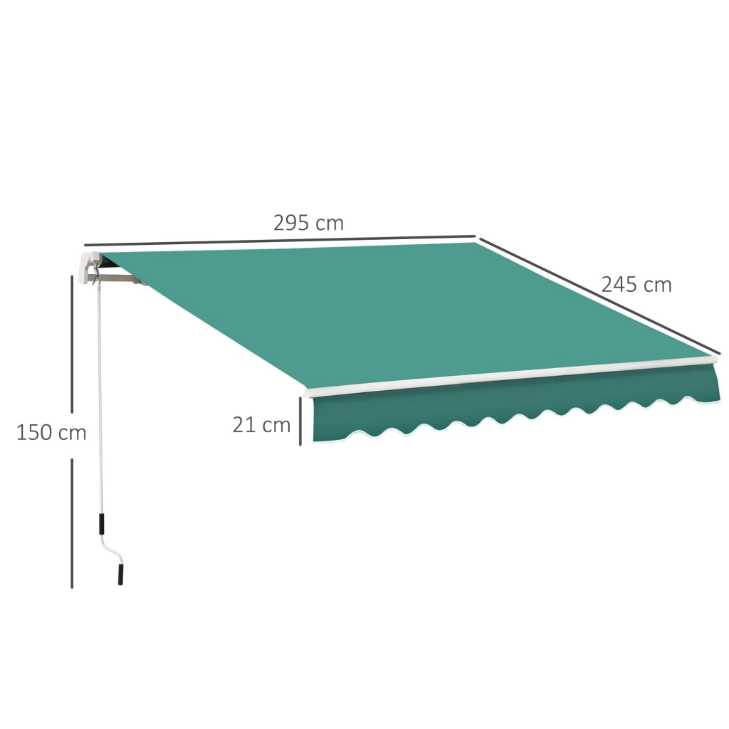 Tenda da Sole Avvolgibile a Parete 3x2.5m Verde Scuro