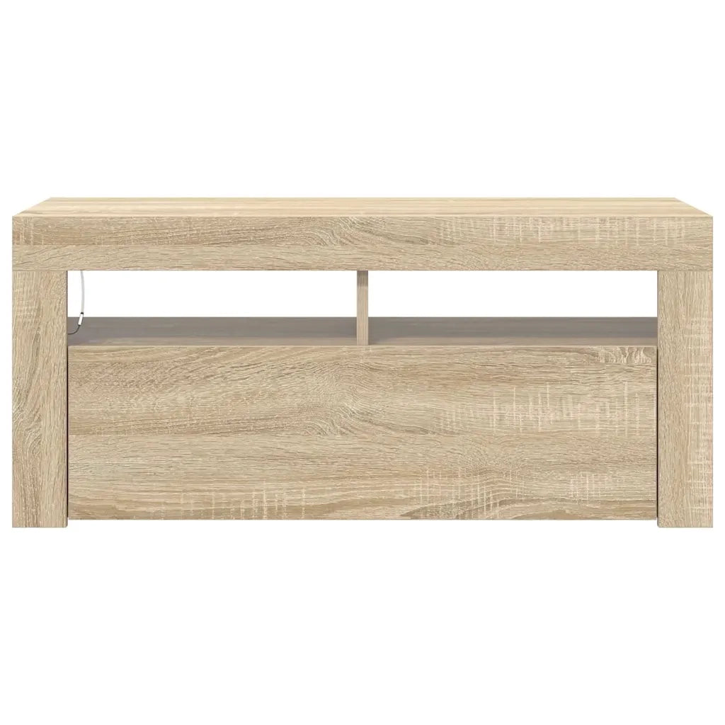 Mobile Porta TV con Luci LED Rovere Sonoma 90x35x40 cm 804322