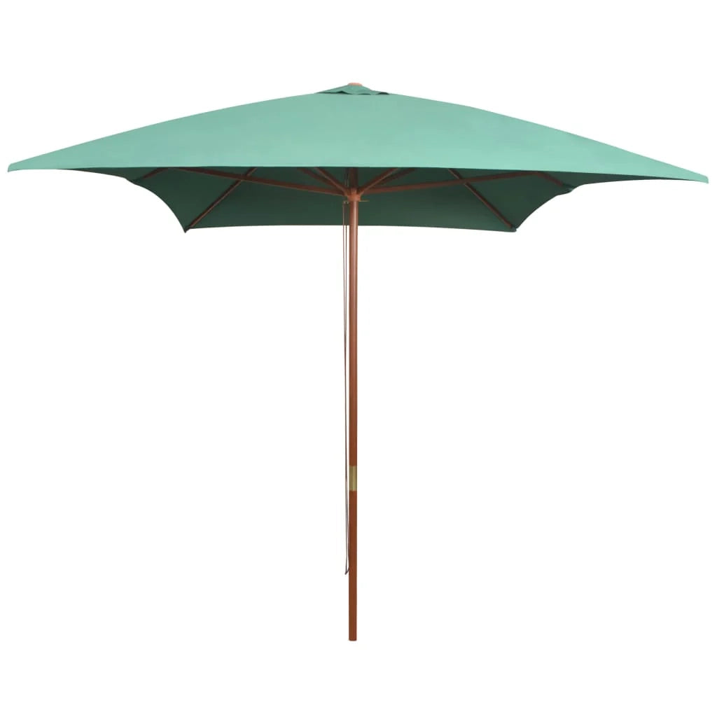 Ombrellone da giardino con palo in legno 200 x 300 cm verde 02_0008139