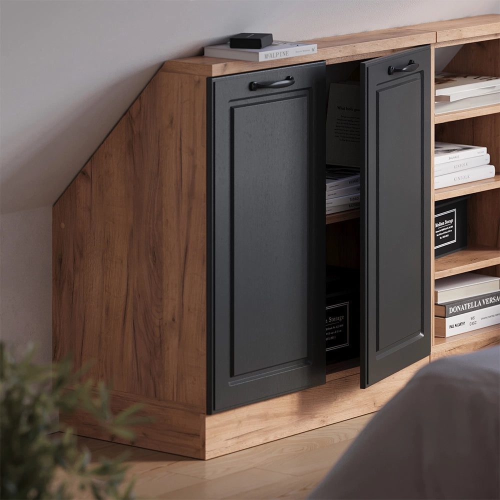 Mobile sottotetto Rion Antracite rustico/Rovere dorato con 2 porte Vicco