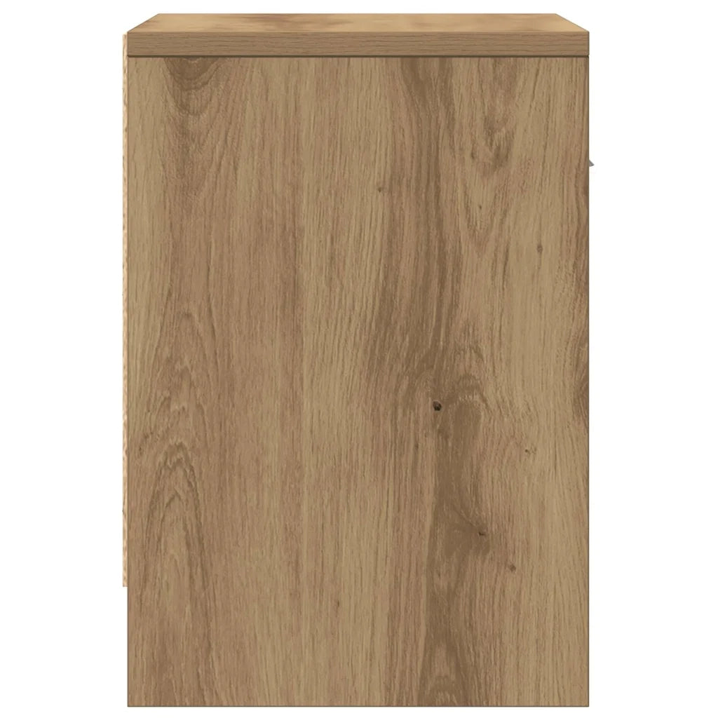 Comodini 2 pz con Cassetto Rovere Artigianale 39x28x41 cm