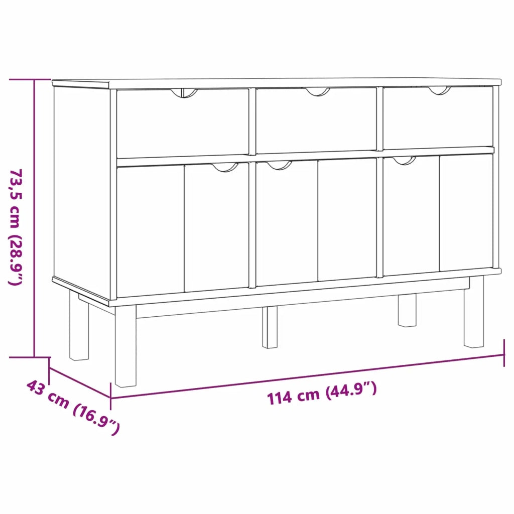 Credenza OTTA Marrone e Nero 114 x 43 x 73,5 cm