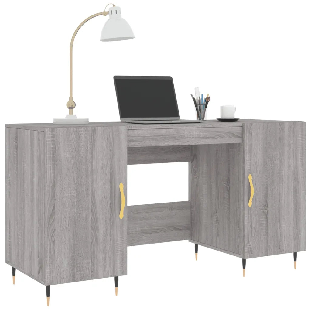 Scrivania | Tavolo da Ufficio Grigio Sonoma 140x50x75 cm in Legno Multistrato
