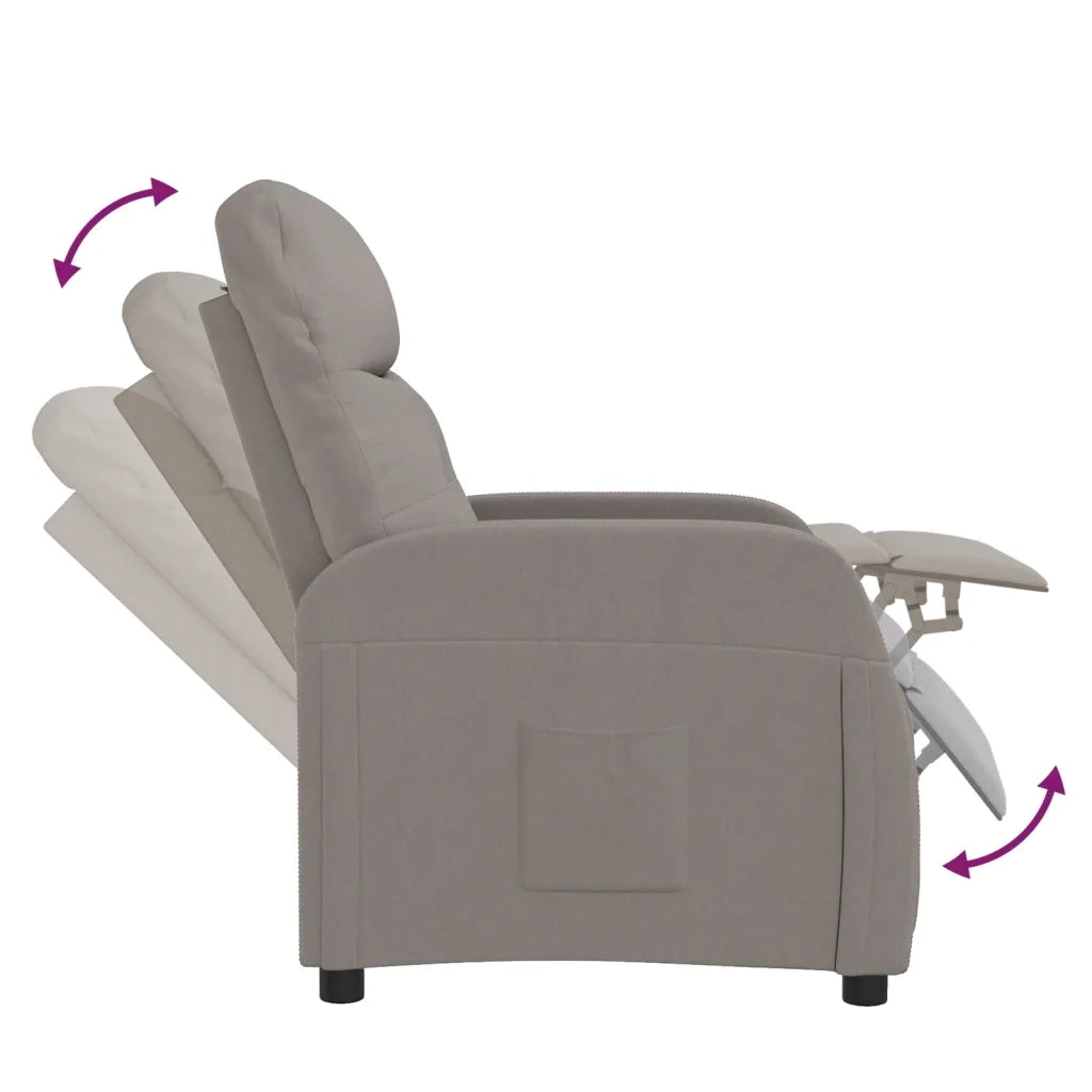 Poltrona Reclinabile Grigio Talpa in Tessuto cod mxl 7005