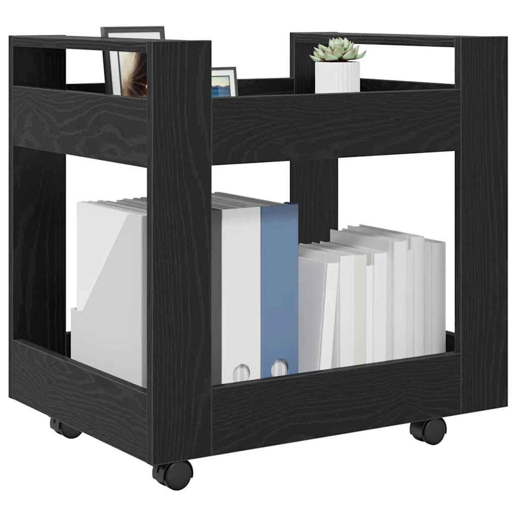 Carrello da Scrivania Rovere Nero 60 x 45 x 60 cm CFW7004081