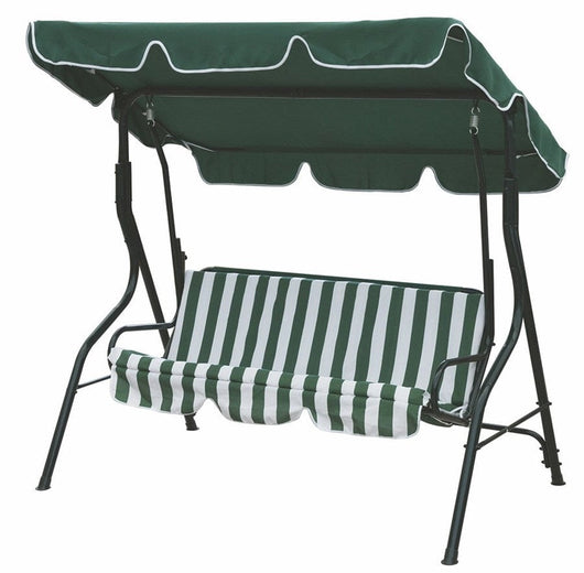 Dondolo Sofà da Giardino 3 Posti in Acciaio Bauer Verde e Bianco