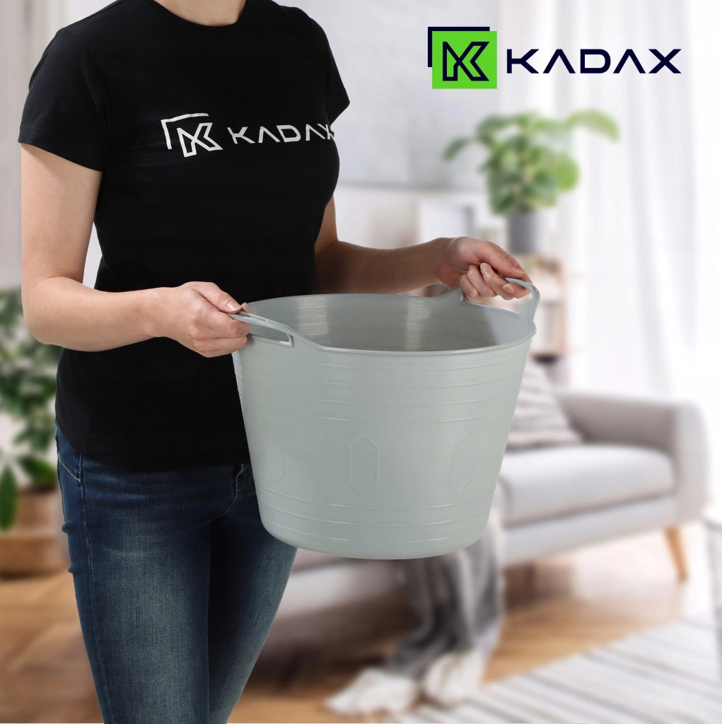 Bacinella per bucato KADAX, bacinella rotonda in plastica, vasca flessibile, 15 litri, grigia