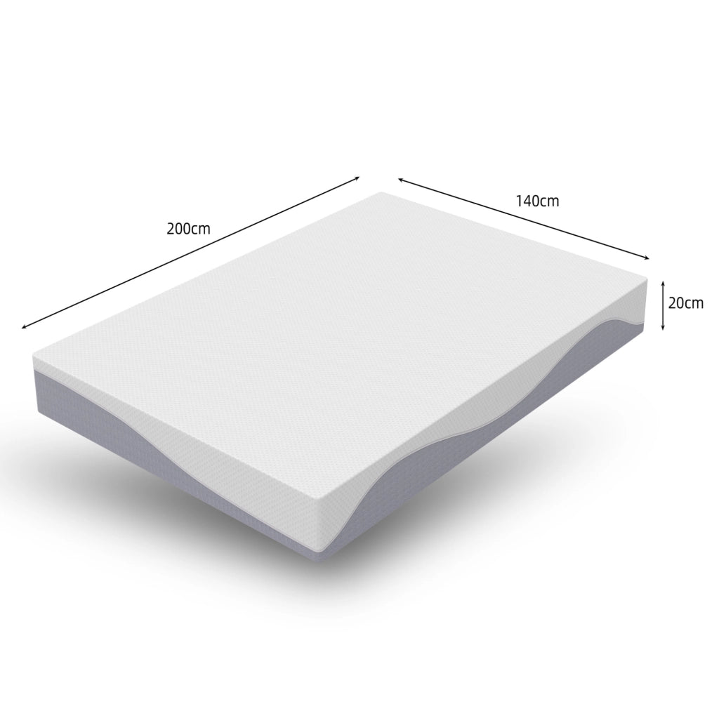 Materasso in schiuma reversibile H3/H4 con rivestimento sfoderabile; bianco e grigio