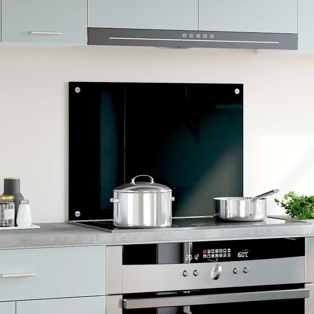 Paraschizzi per Cucina Nero 70x50 cm in Vetro Temperato 249482