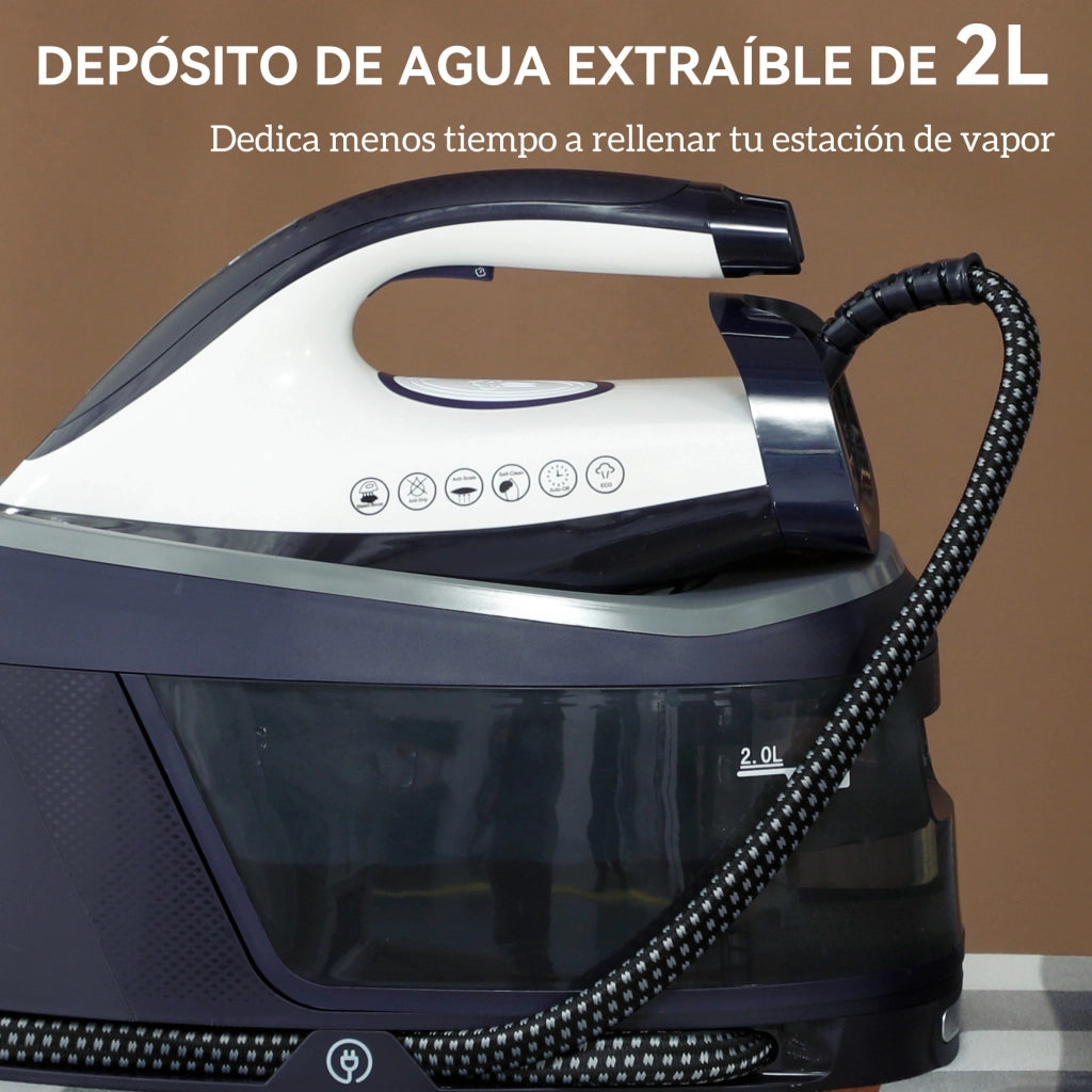 Centro di Stiro 2800W con Suola Ceramica a Doppio Strato ¨C zephmum ¨C Azul