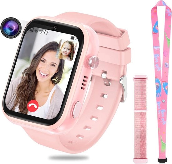 Orologio per bambini - GPS - 4G - Traccia posizione del bambino - Videocall - Orologio intelligente per bambini