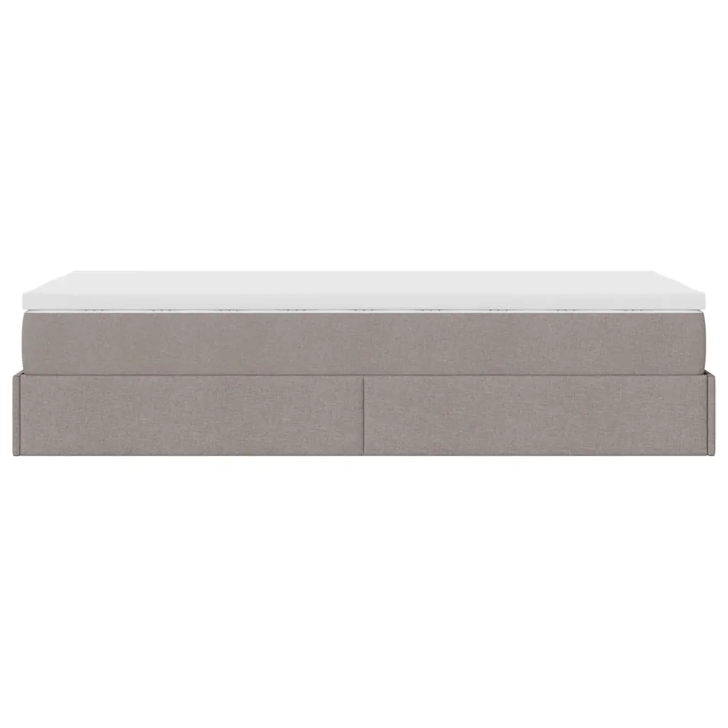 vidaXL Struttura Letto Pouf con Materasso Tortora 80x200 cm in Tessuto