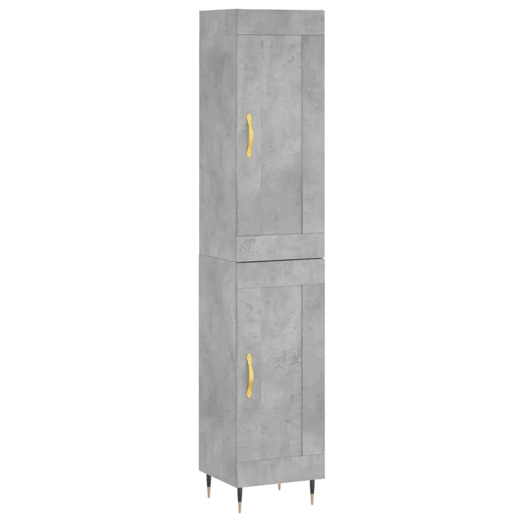 Credenza Grigio Cemento 34,5x34x180 cm in Legno Multistrato