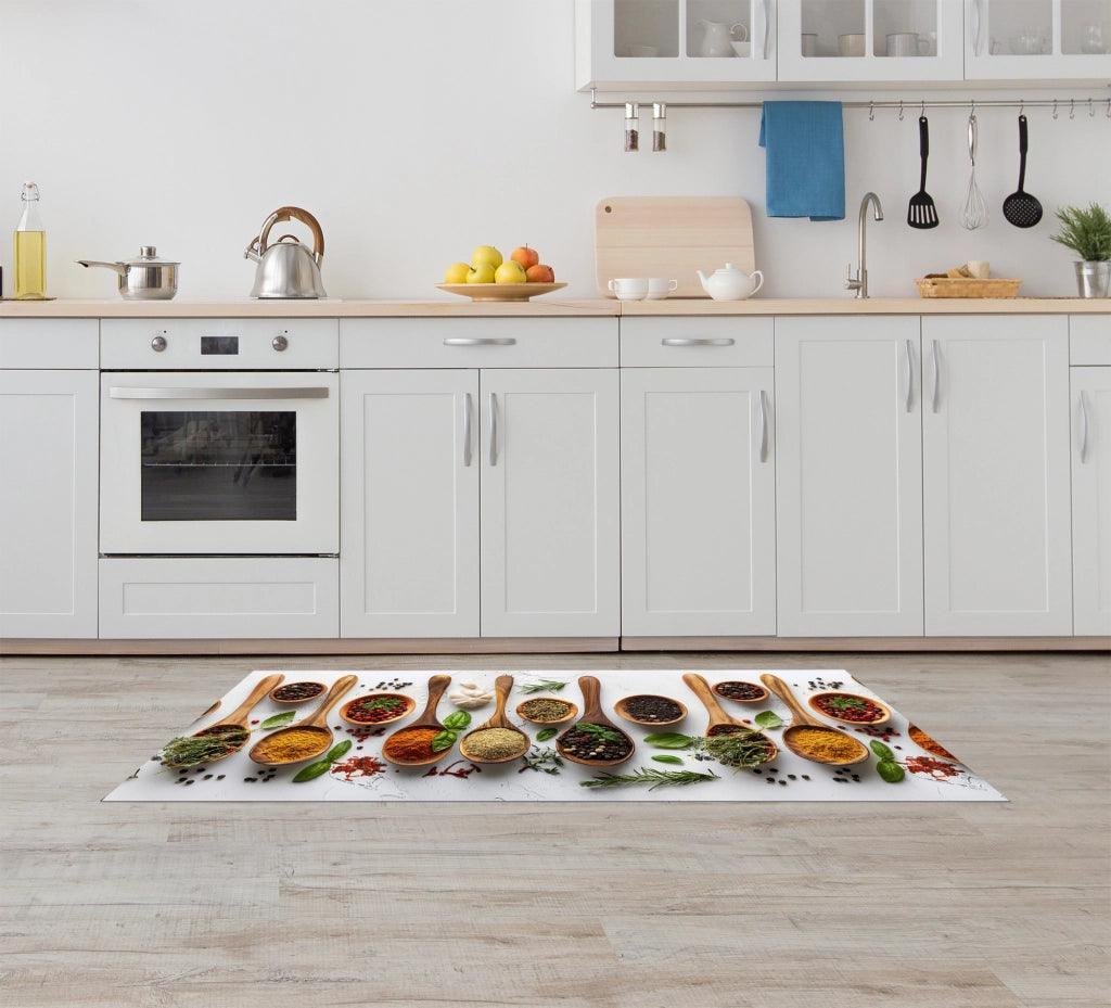 Tappeto Cucina Antiscivolo Made in Italy Passatoia Antimacchia Multiuso Corridoio Soggiorno Lavabile in Lavatrice - 50x350 - Profumi Sapori