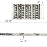 Tappeto da corridoio/soggiorno con stampa geometrica 60 x 95 cm cotone bianco 13_0002833
