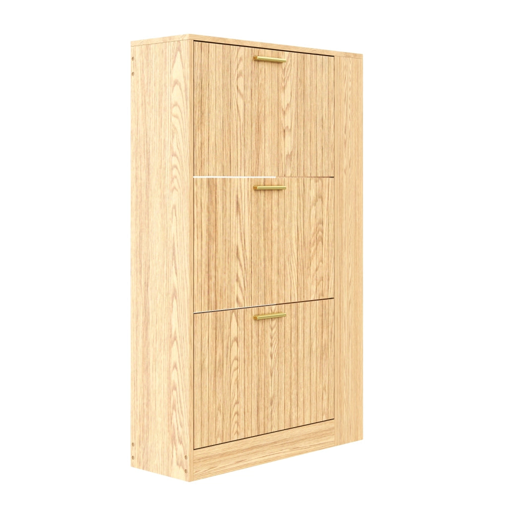 Scarpiera in Legno 3 Ante con Ripiani Aperti ¨C Xylo ¨C Bianco