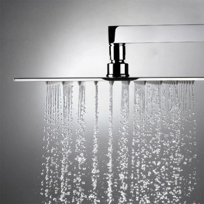 Set doccia cromato con braccio soffione rettangolare 30x20 e kit doccia