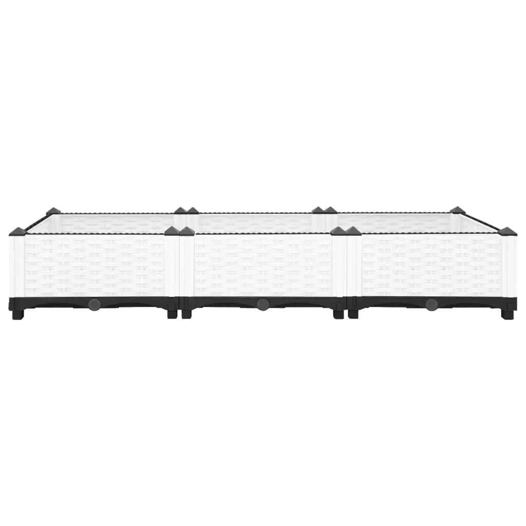 Fioriera rialzata per piante fiori terrazza giardino 120 x 40 x 23 cm polipropilene bianco 02_0039196