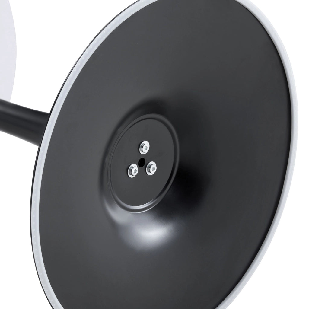 Tavolino rotondo in MDF e metallo nero; altezza 72 cm; portata massima 120 kg