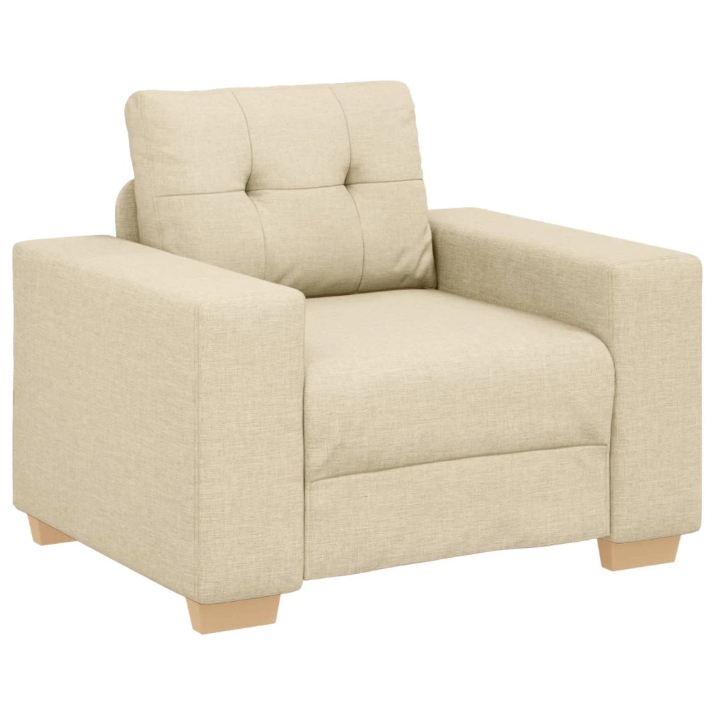 Divano 3 pcs Crema 221 x 80 x 80 cm Tessuto misto lino 3324635