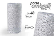 Portaombrelli Salvaspazio in Metallo Tondo Bianco 24 x 48 cm
