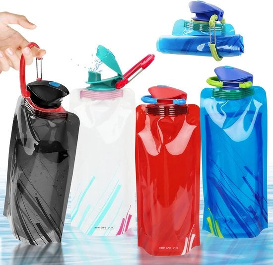 Sacchetto di plastica impermeabile pieghevole per viaggio con anello di chiusura - Blu