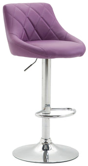 Sgabello Lazio in similpelle viola,cromo