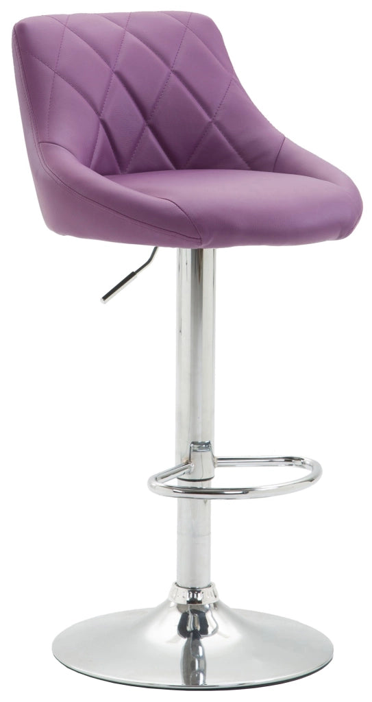 Sgabello Lazio in similpelle viola,cromo