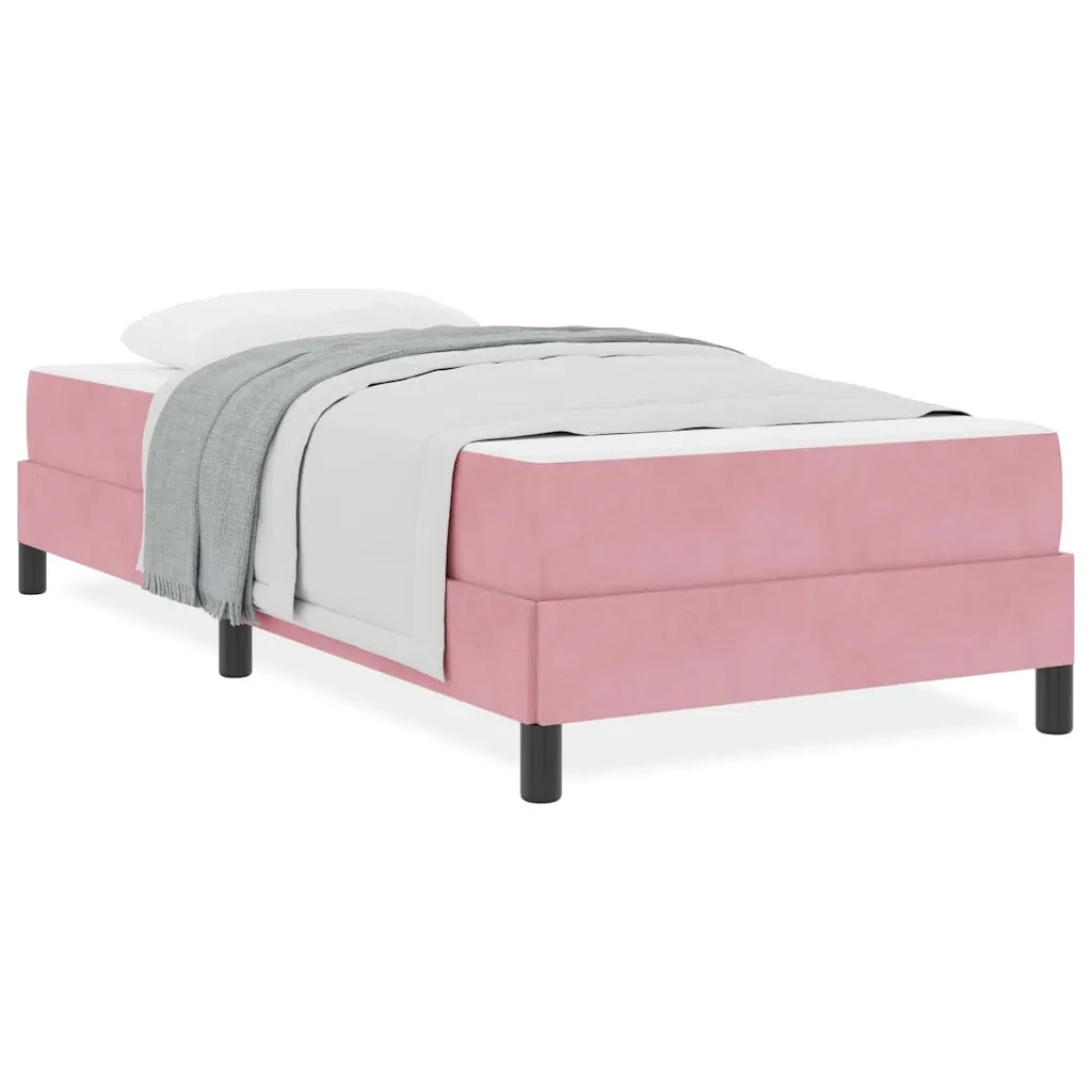 vidaXL Letto box spring con materasso Rosa 100 x 220 cm Velluto