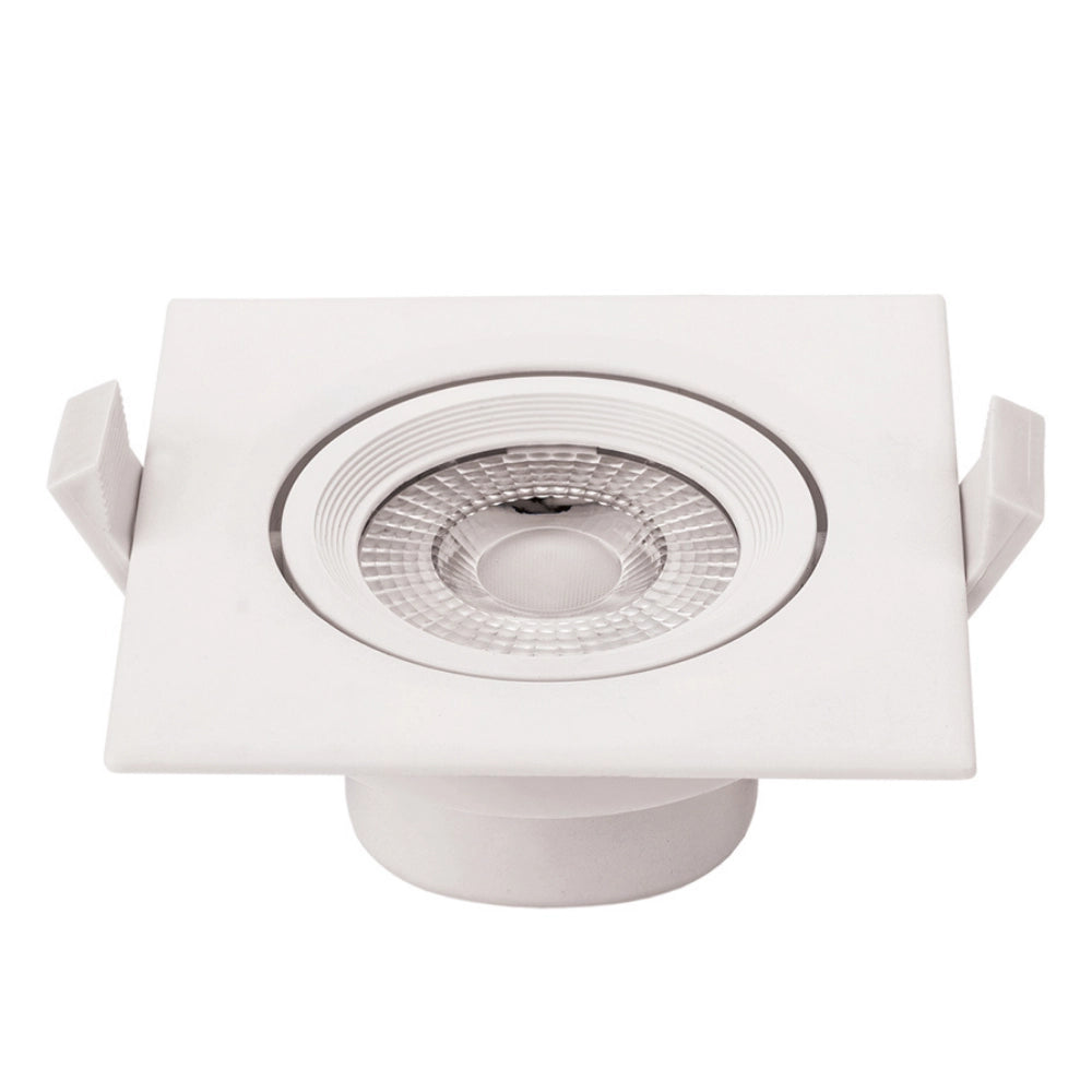 Faretto led incasso orientabile quadro soffitto 7watt driver incluso *** temperatura colore lampada 6000k bianco fred...