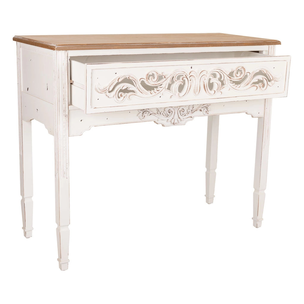 Mobile da ingresso in legno bianco 110x46x90,5h