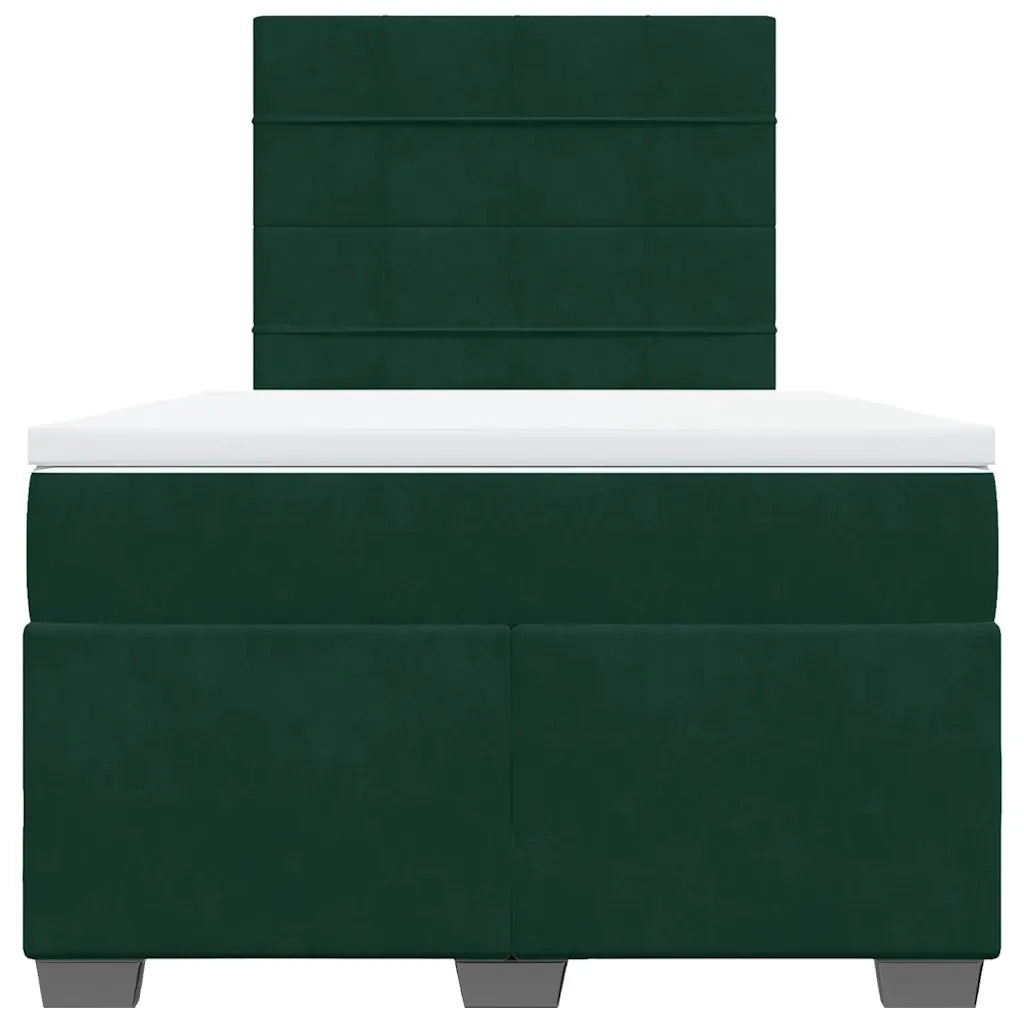 Giroletto a Molle con Materasso Verde Scuro 120x190 cm Velluto 3293161