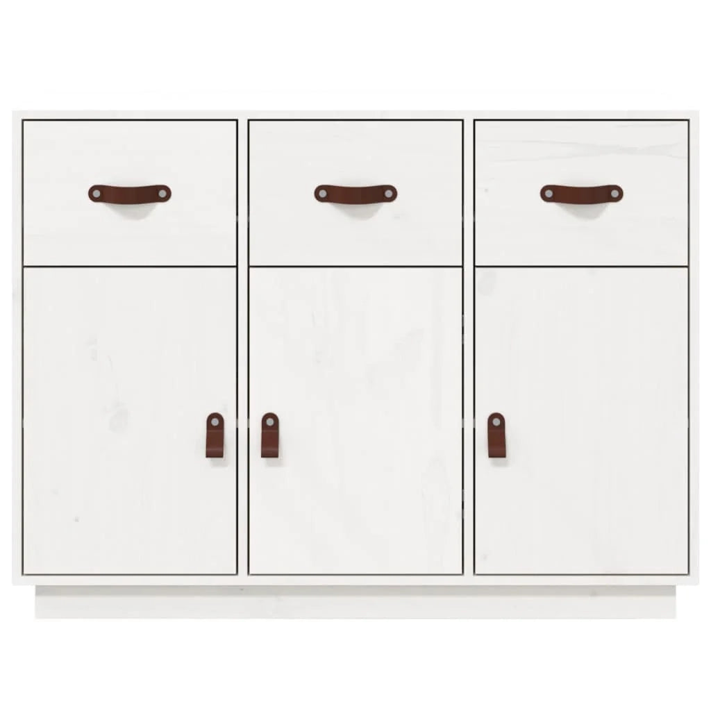 Buffet credenza cassettiera armadio mobile contenitore organizer per cucina soggiorno salotto 100 x 40 x 75 cm legno massello di pino bianco 02_0030170