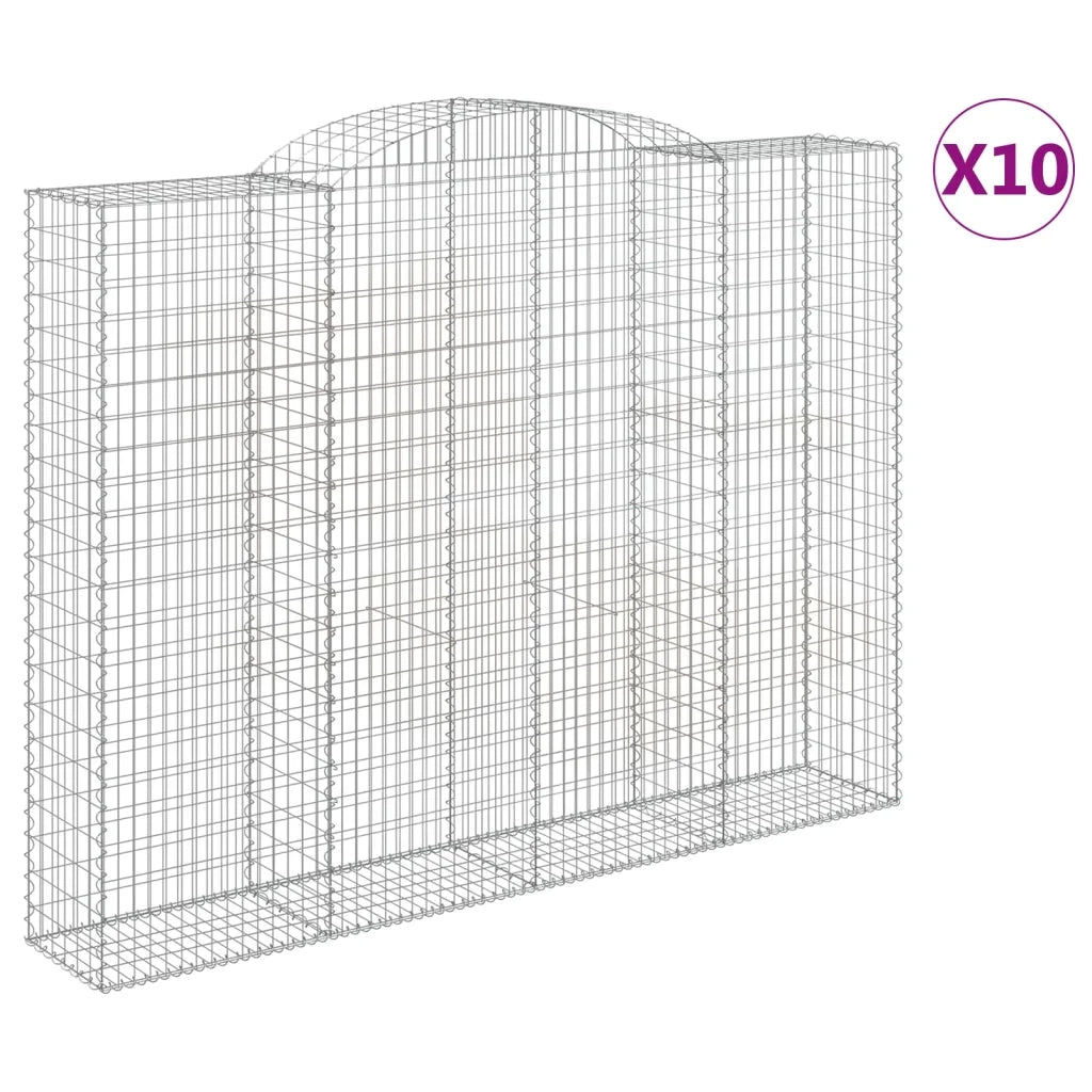 Cesti Gabbioni ad Arco 10 pz 300x50x220/240 cm Ferro Zincato 3146817