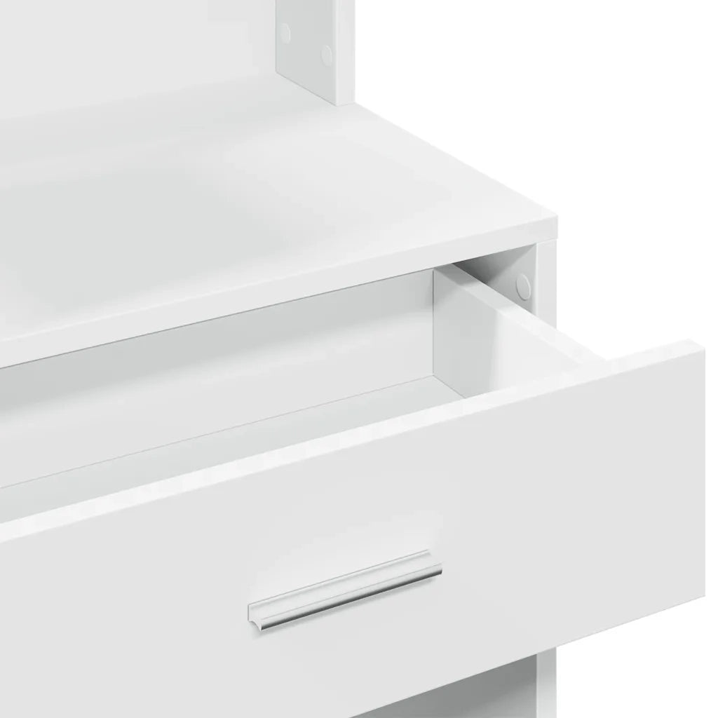 Toeletta | Tavolo da Trucco con Armadietto Bianco 80x35x132 cm