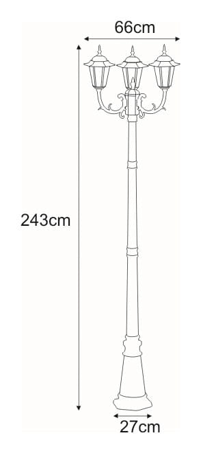 Lanterna da giardino nera 3xE27 Kaja Standard K-7009A2/3